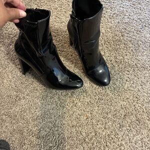 Aldo Shiny Black Heeled Boots